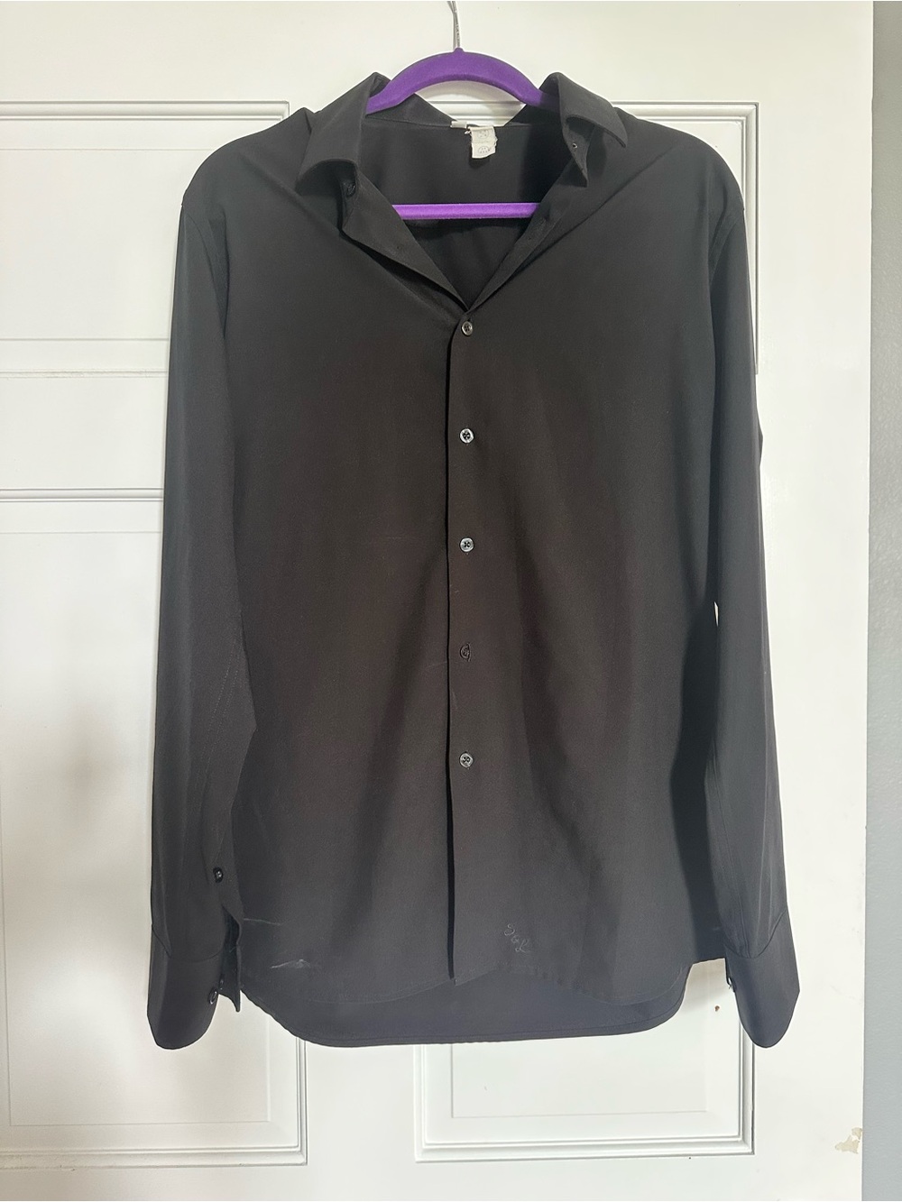State of Liberty Men’s Black Button Front Dress Shirt Size Large Long Sleeve
